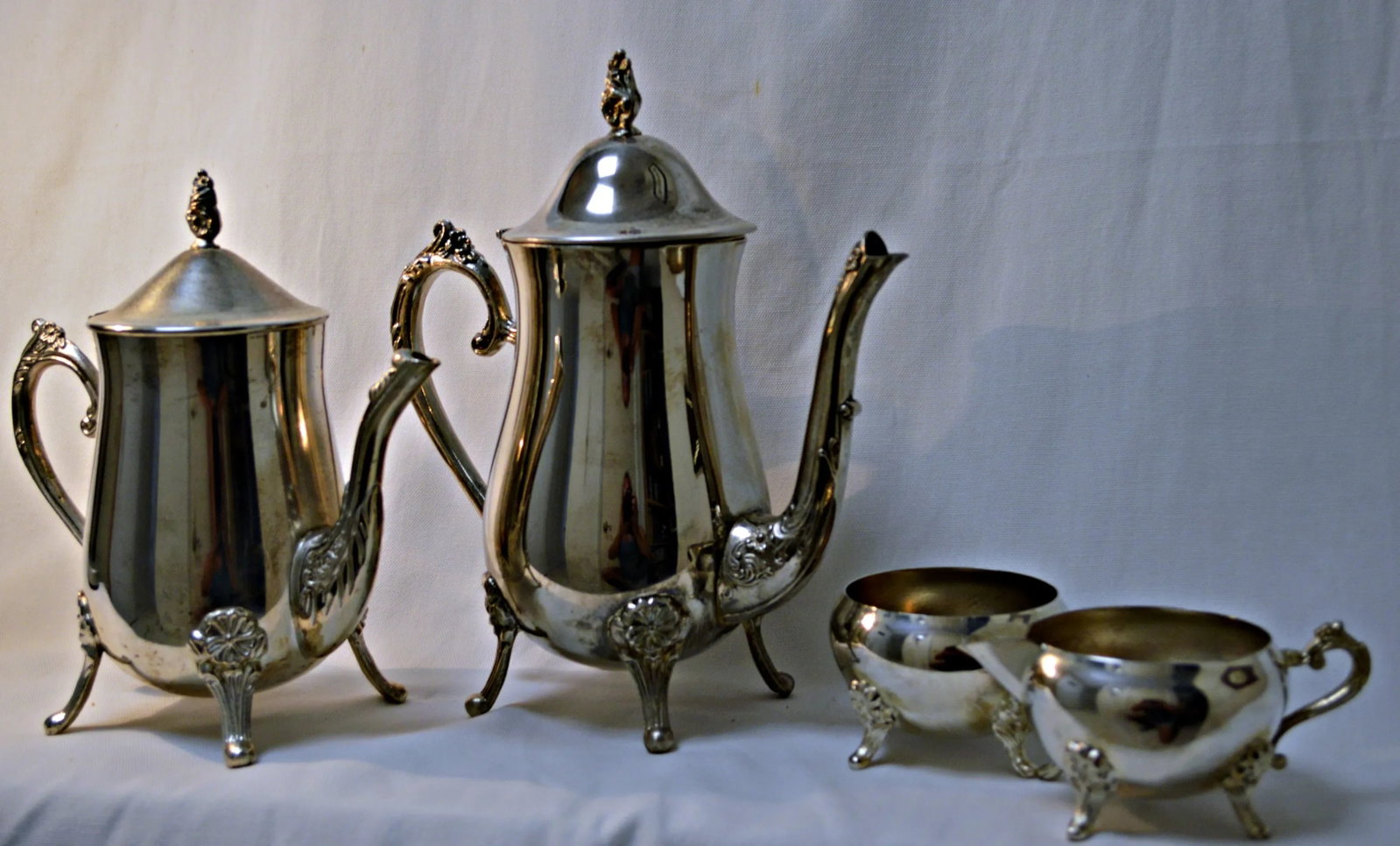 Silver Plated Coffee & Tea Set - 4 Pieces - 4