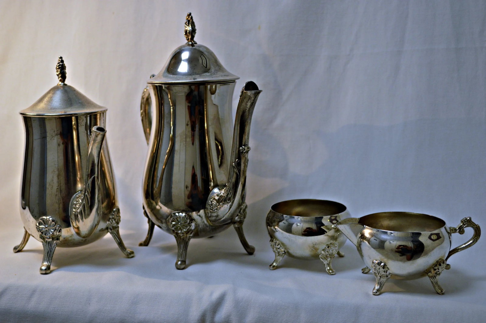 Silver Plated Coffee & Tea Set - 4 Pieces - 5