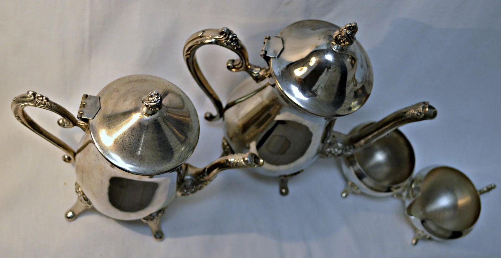 Silver Plated Coffee & Tea Set - 4 Pieces - 6