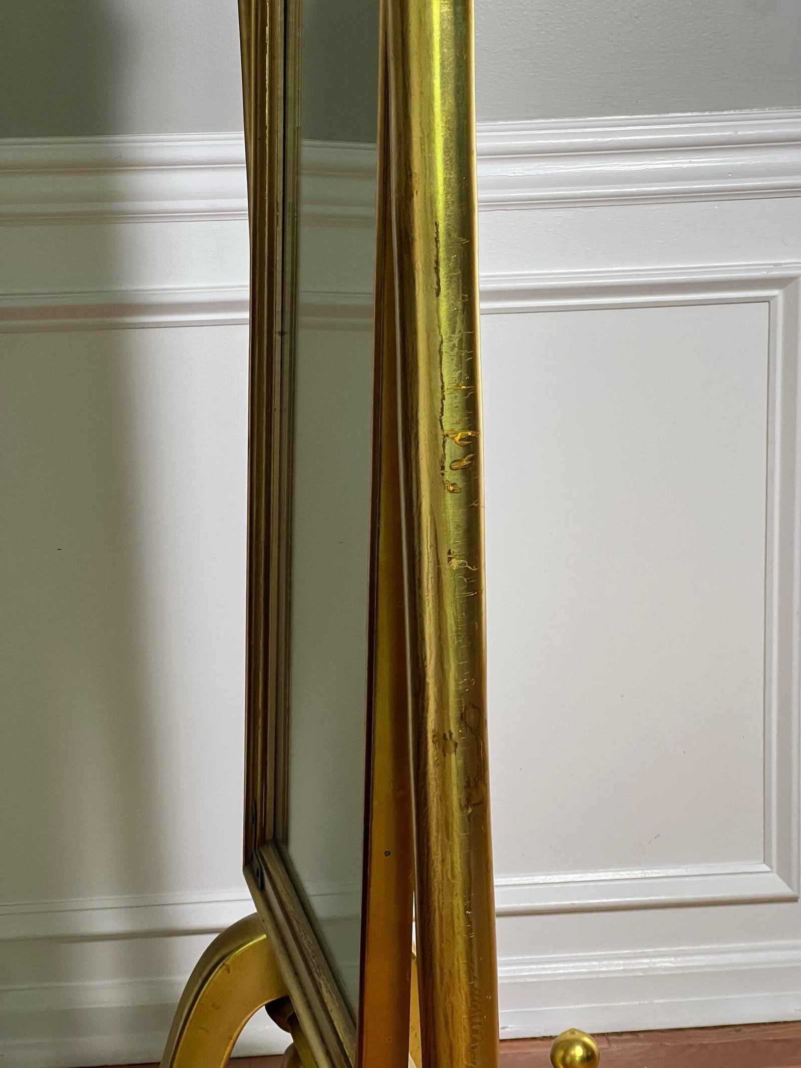 1970s Hollywood Regency Giltwood Cheval Floor Mirror - 10