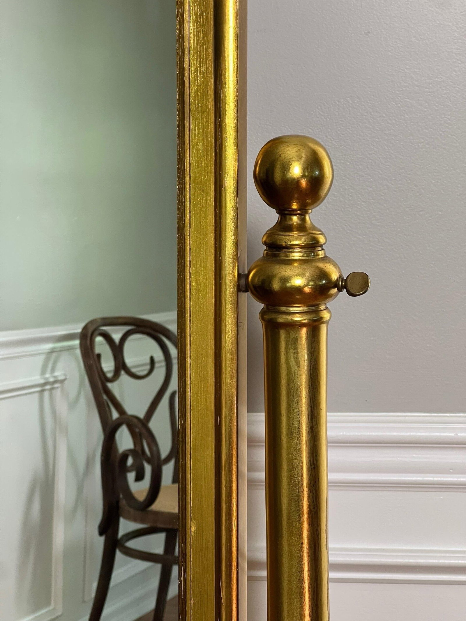 1970s Hollywood Regency Giltwood Cheval Floor Mirror - 9