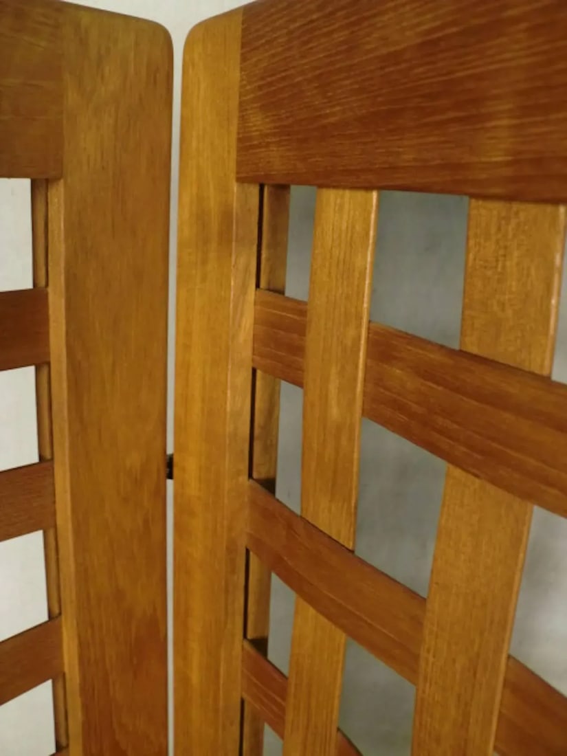 Mid-Century Modern Danish Teak Weave-Style Screen - 2