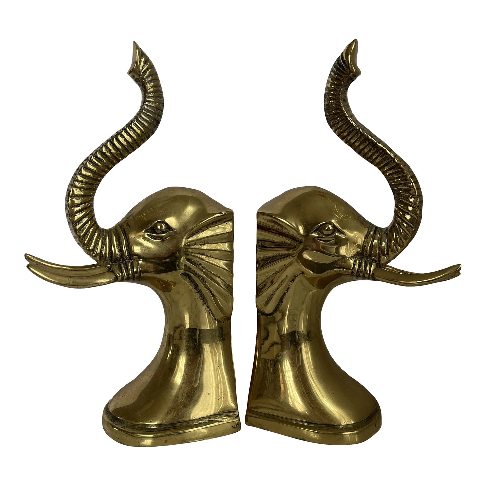 Vintage Brass Elephant Bookends - a Pair (1 of 10)