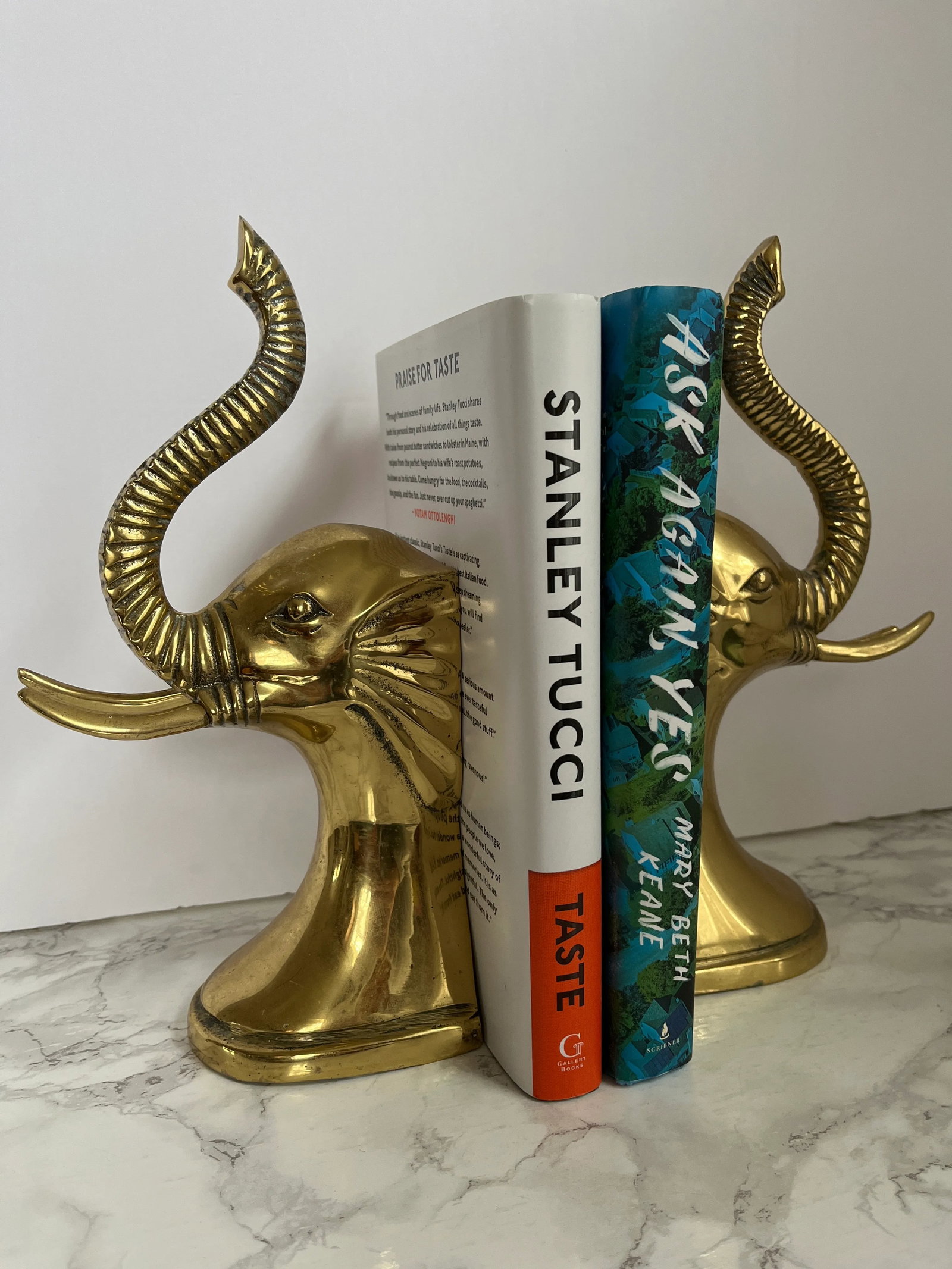 Vintage Brass Elephant Bookends - a Pair - 2