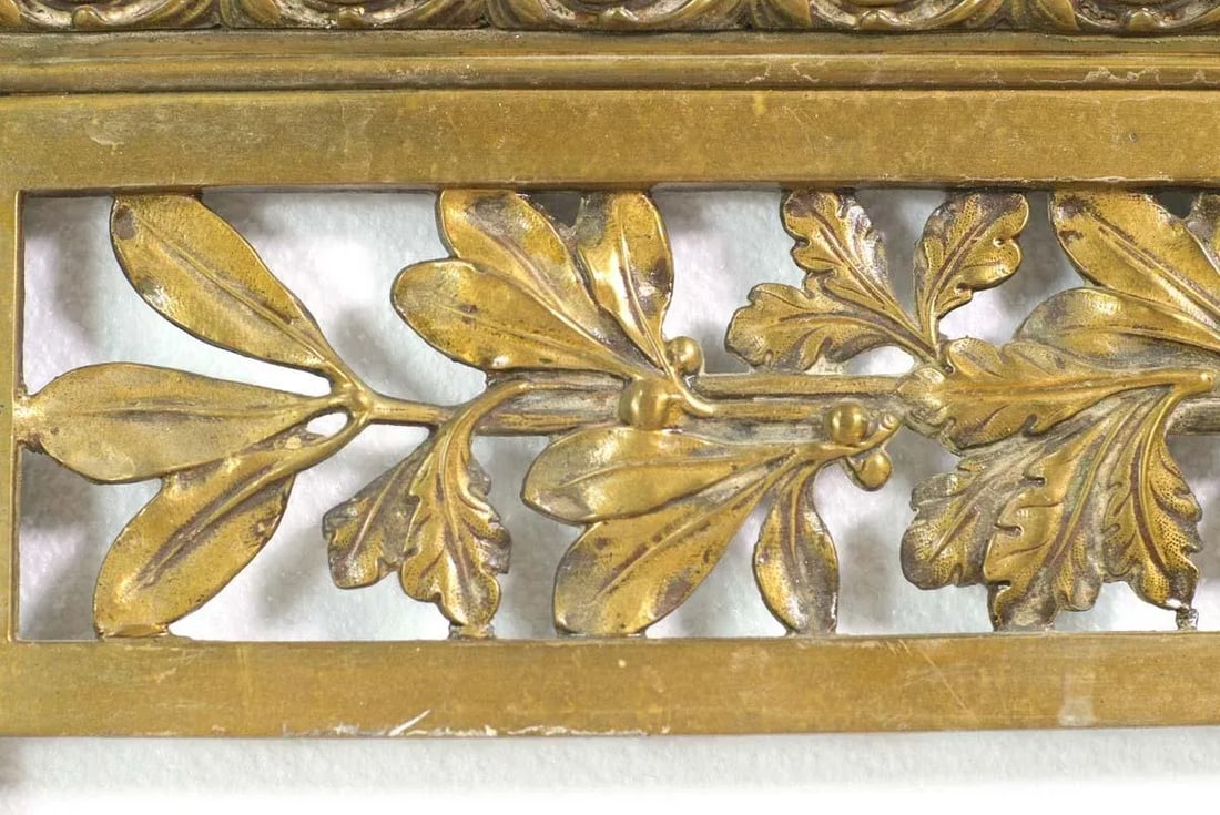 Antique Regency Bronze Fireplace Insert With Lion Head Motif - 5
