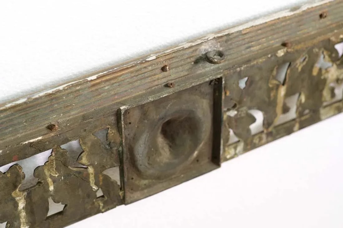 Antique Regency Bronze Fireplace Insert With Lion Head Motif - 8