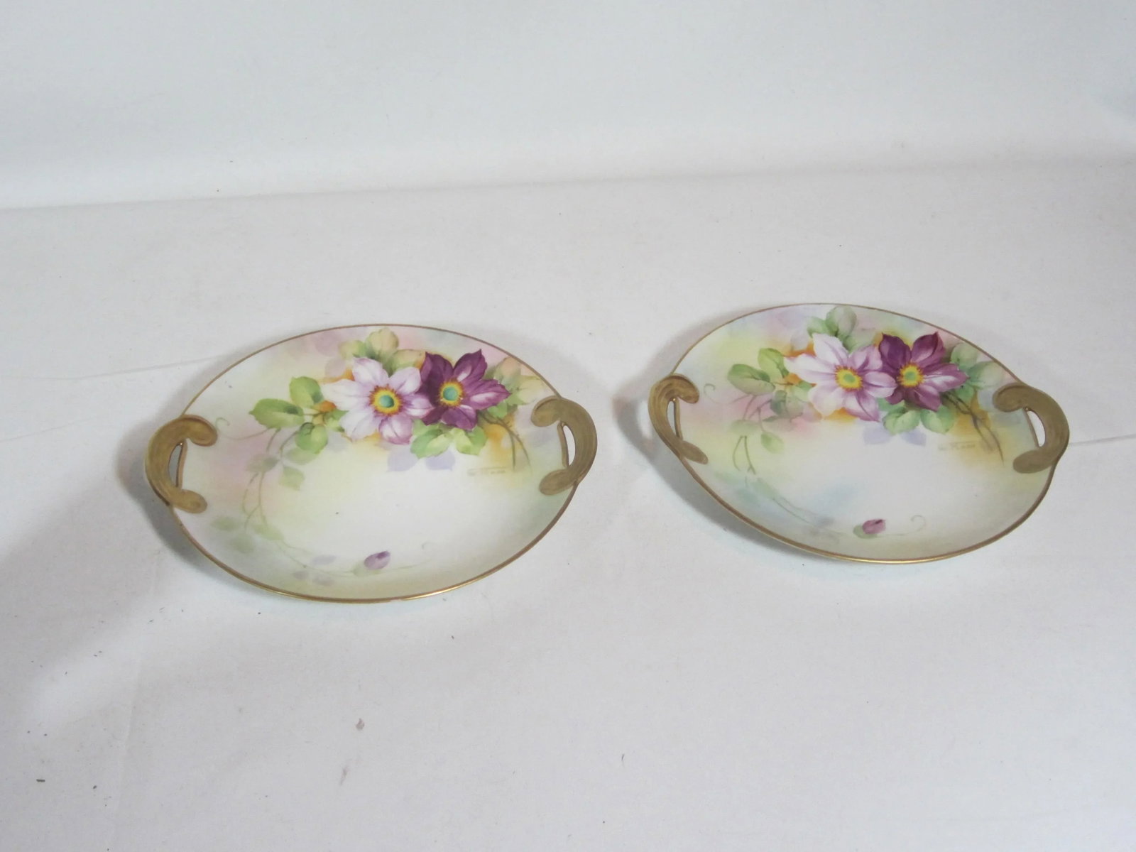 Nippon Floral Plates - A Pair - 2