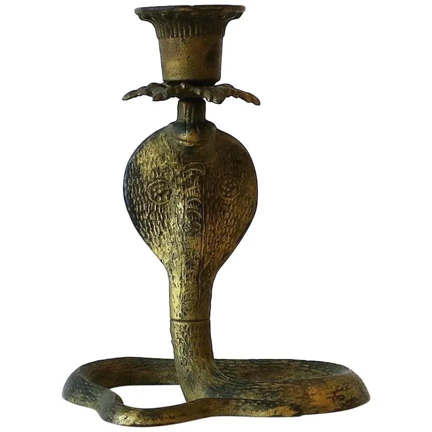Cobra Snake Candlestick Holder, Circa Early 20th Century - 13