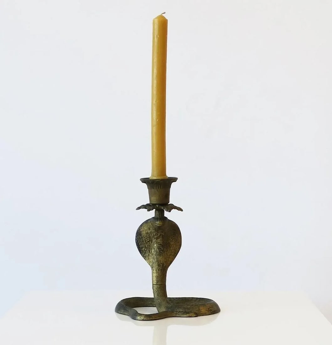 Cobra Snake Candlestick Holder, Circa Early 20th Century - 3