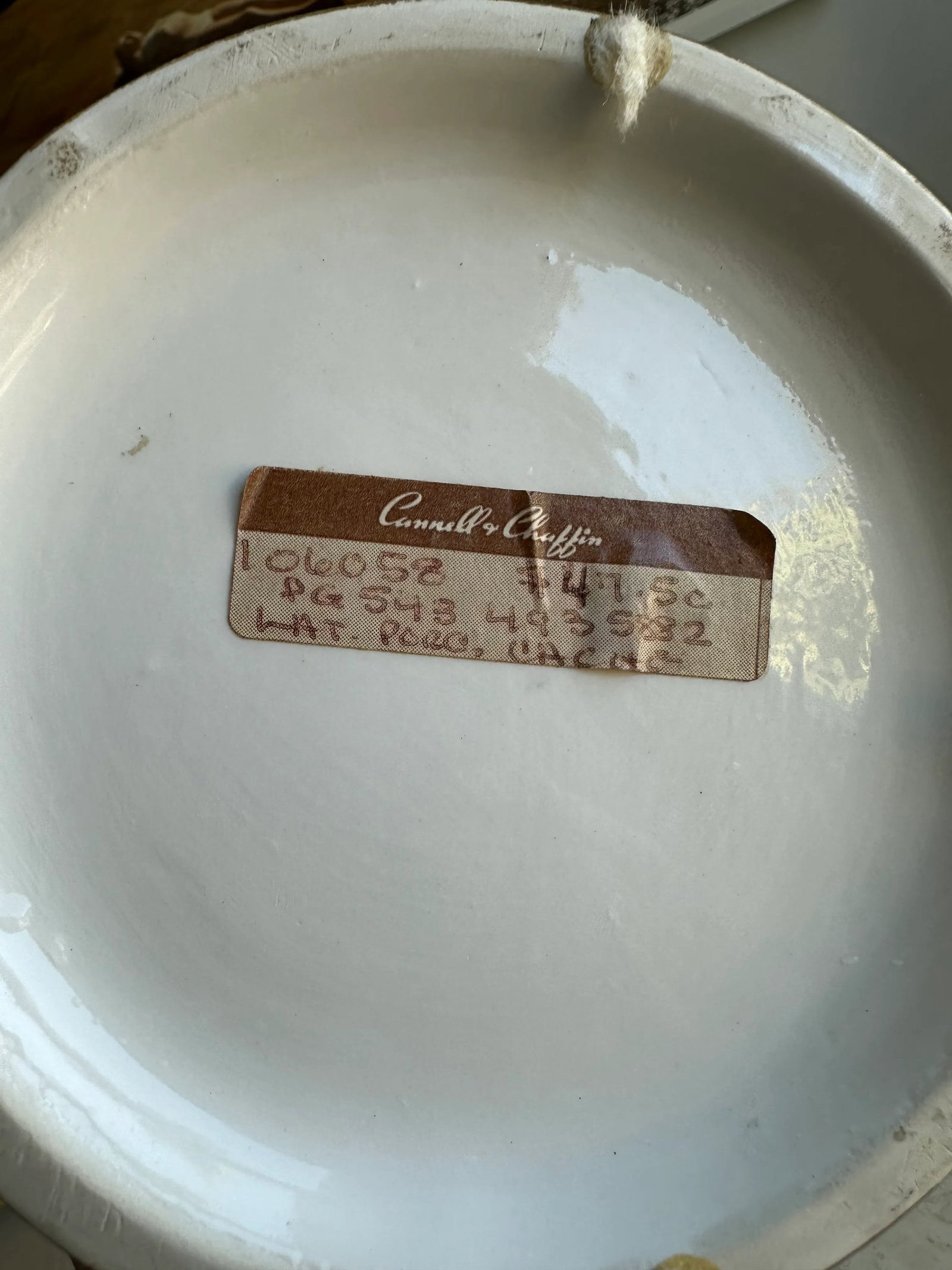 Italian Green and White Palm Beach Style Ceramic Cache Pot Planter - 7