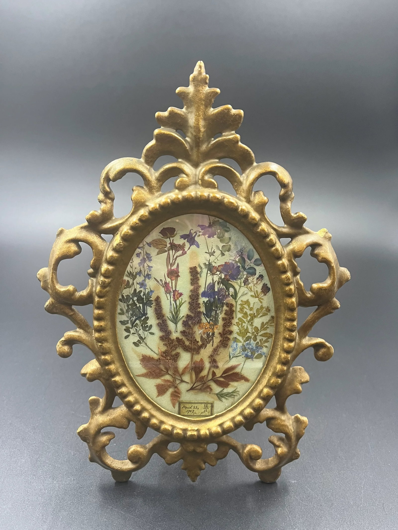 Vintage Brass Picture Frame - 10