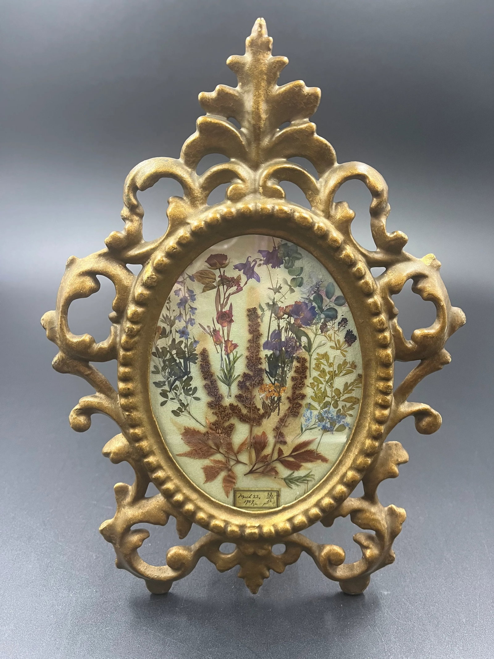 Vintage Brass Picture Frame - 7