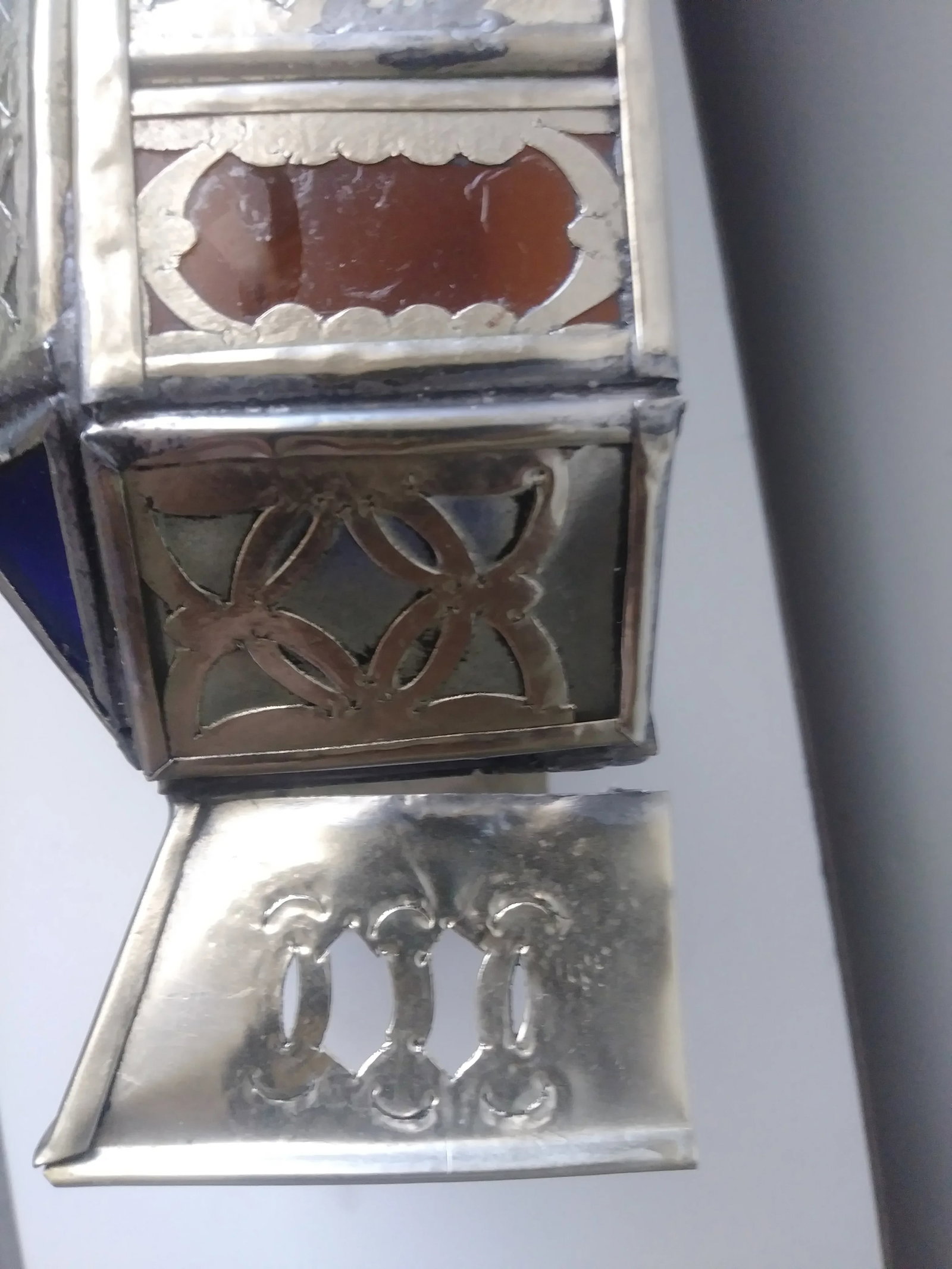 Vintage Moroccan Colored Glass Wall Sconce Shades - a Pair - 6