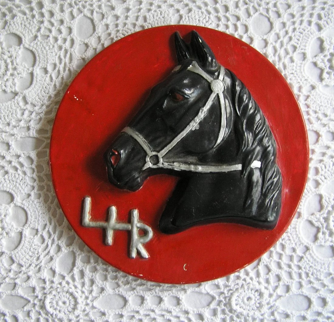 Vintage Mid-Century Chalkware Black Stallion Wall Hanging - 3