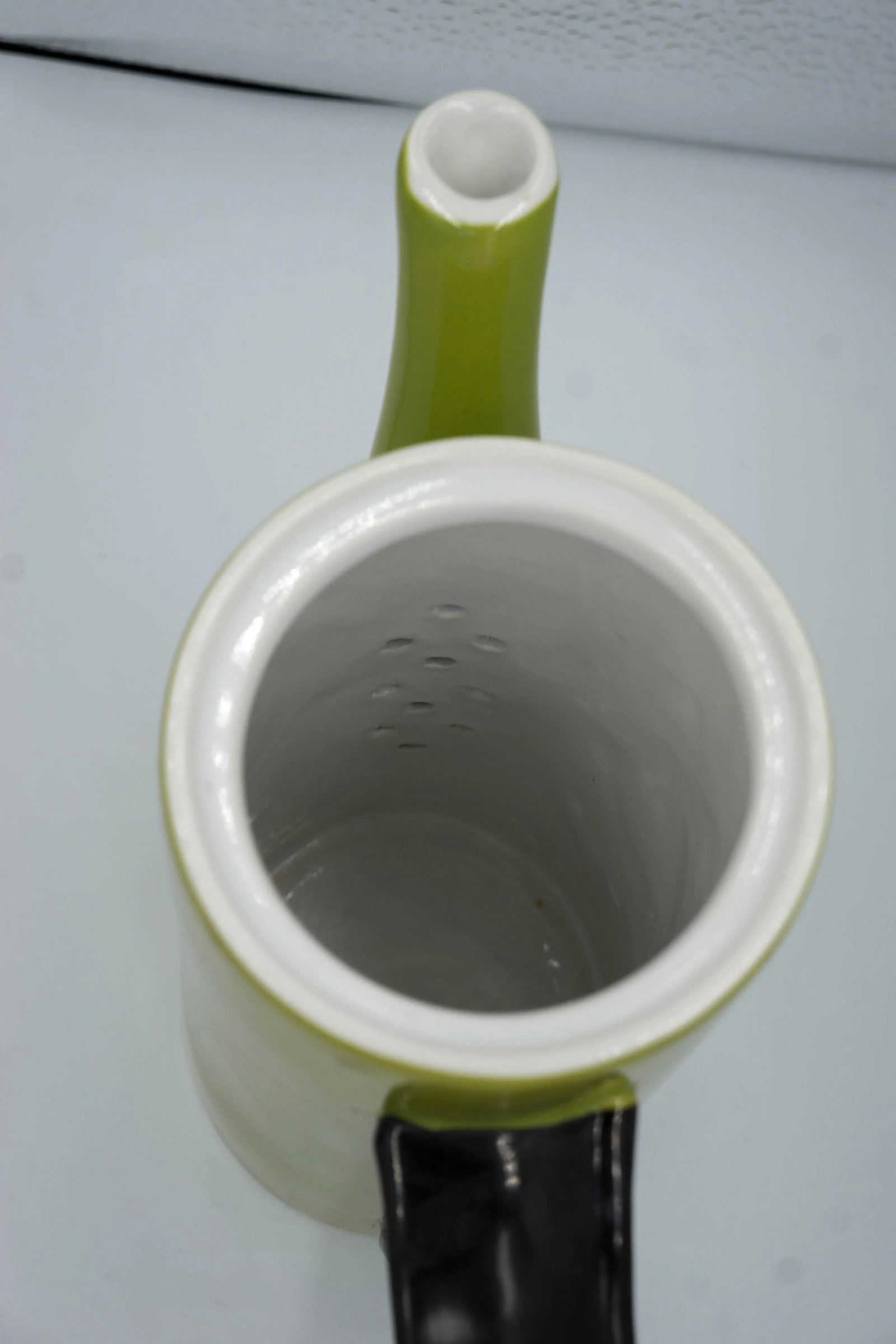 2000s California Pantry Avocado Green Ceramic Tea Pot - 4