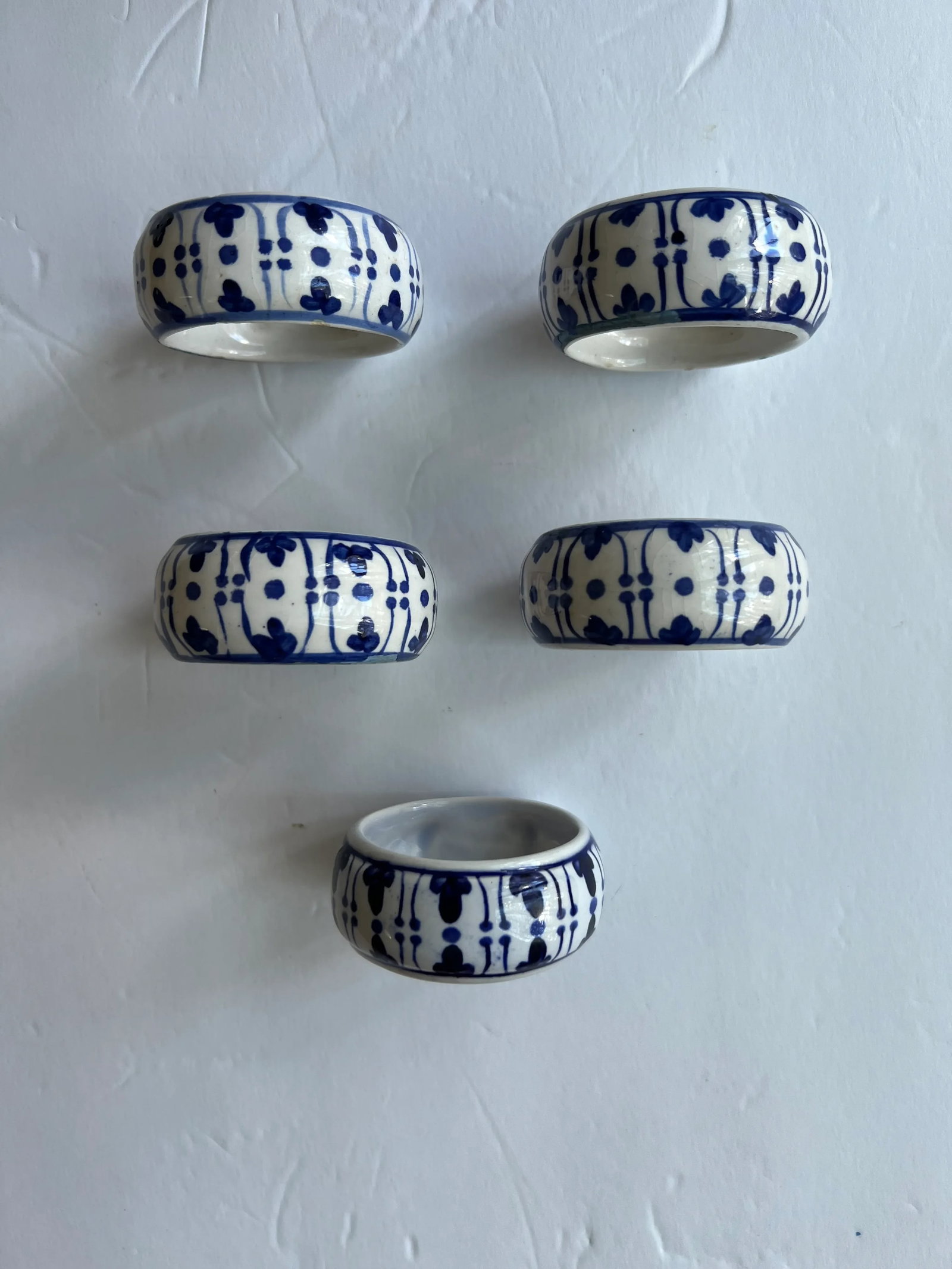 Blue and White Napkin Rings - 2