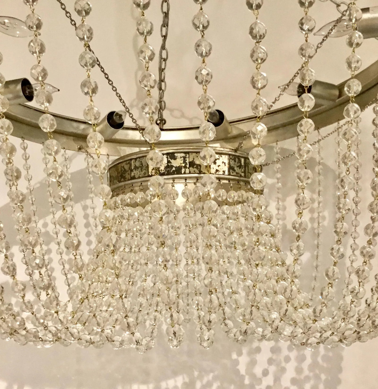 Currey & Co. Modern Crystal and Mirror Highbrow Chandelier - 3