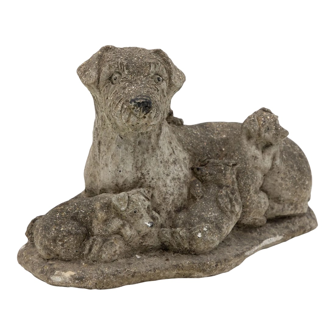 Vintage Reconstituted Stone Dog With Four Puppies, English Mid 20th C. (1 of 7)