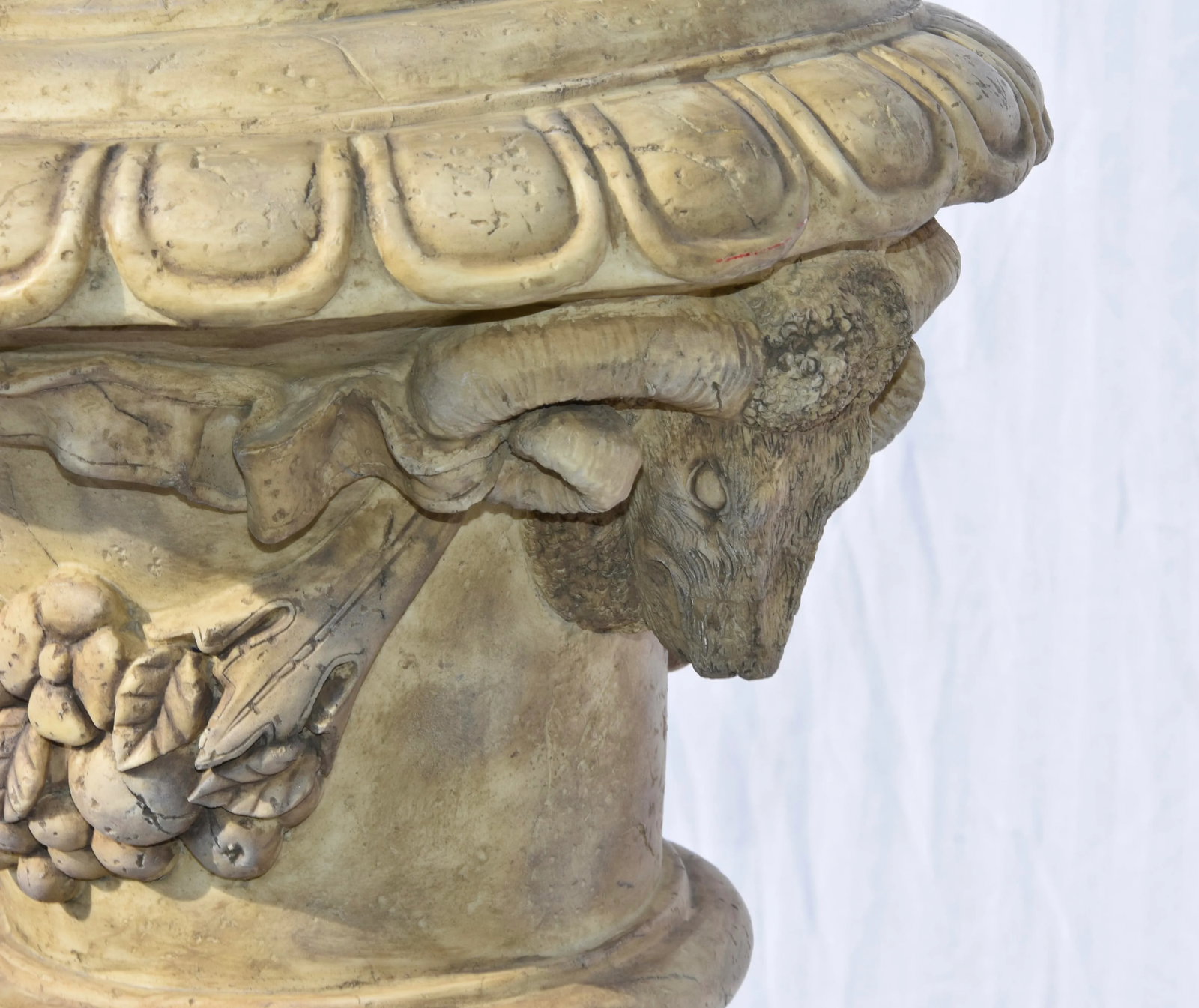 French Regency Showpiece Tall Faux Stone Urn on Pedestal Lamp - 4