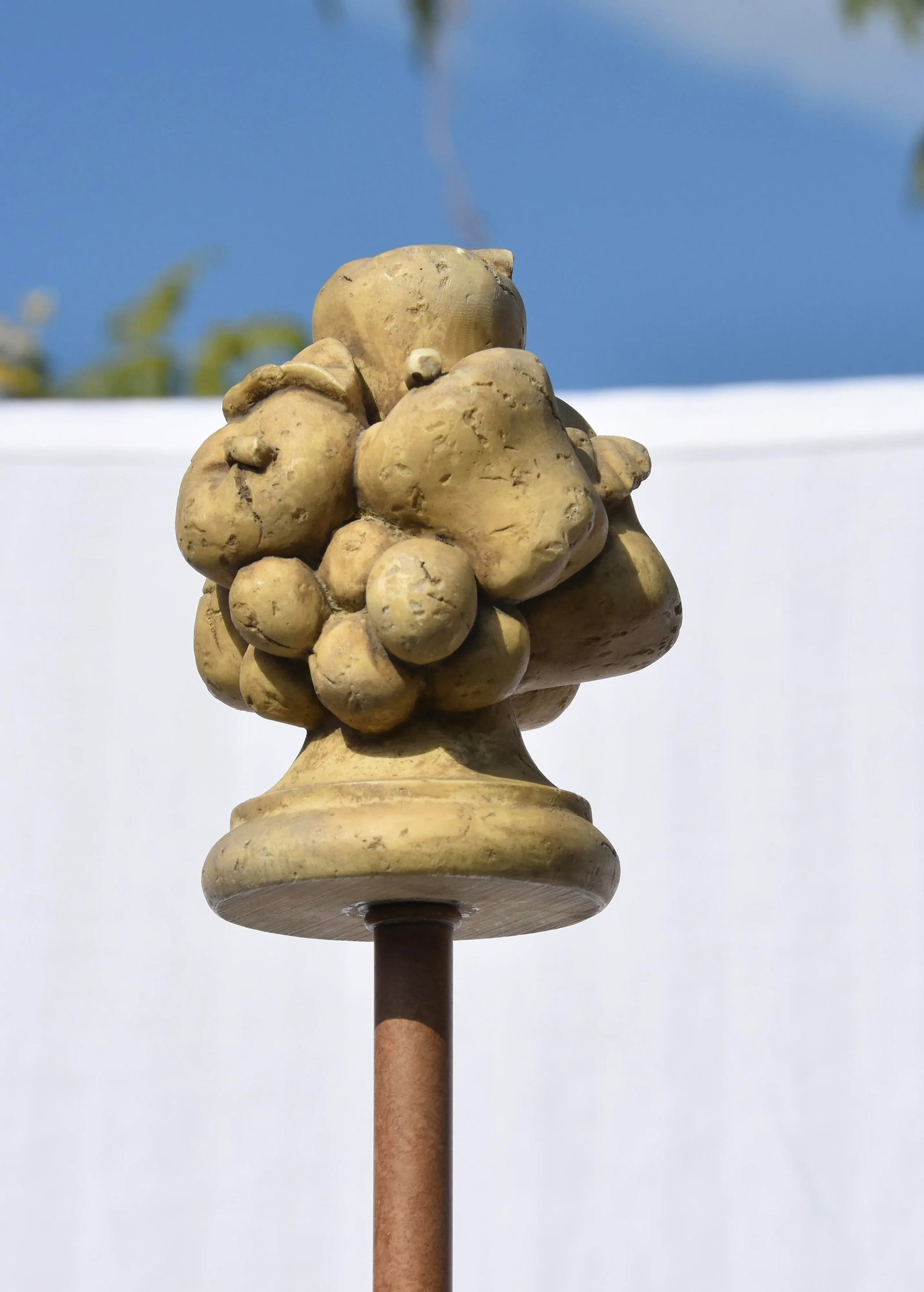 French Regency Showpiece Tall Faux Stone Urn on Pedestal Lamp - 6
