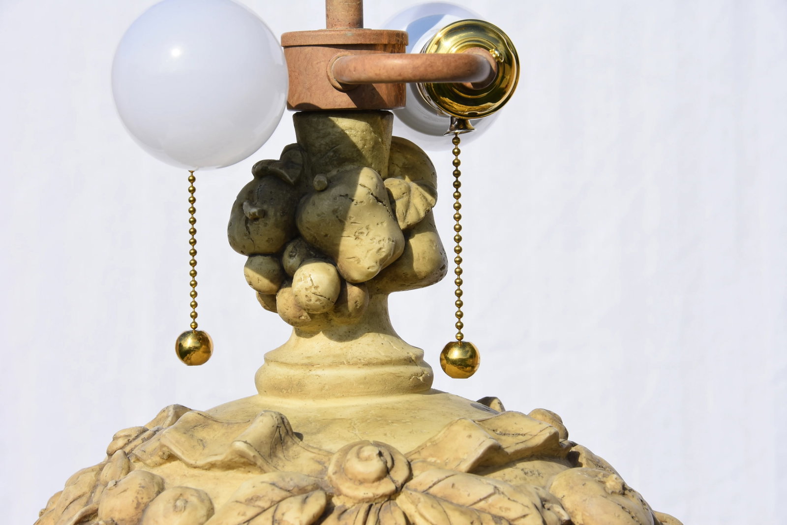 French Regency Showpiece Tall Faux Stone Urn on Pedestal Lamp - 8