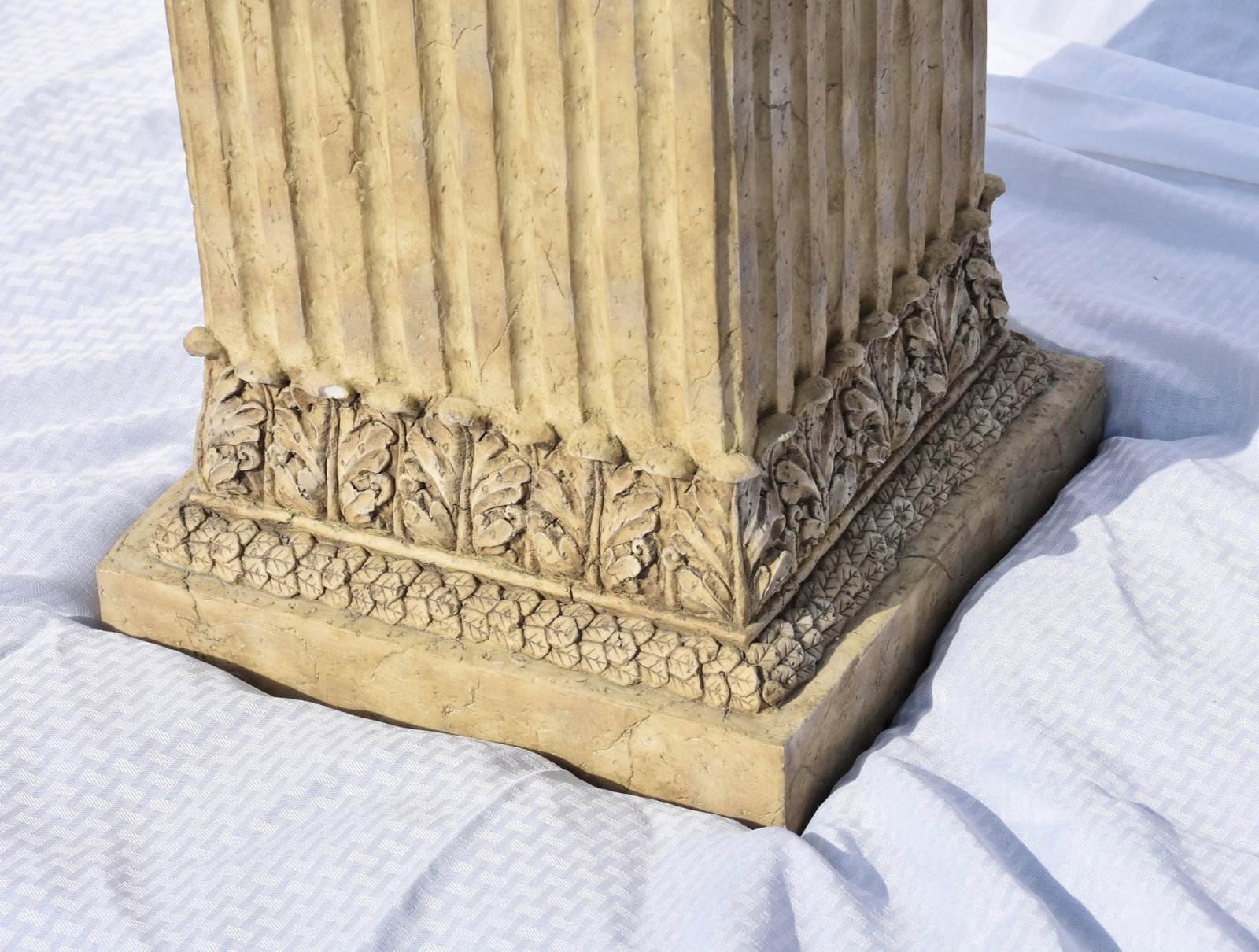 French Regency Showpiece Tall Faux Stone Urn on Pedestal Lamp - 9