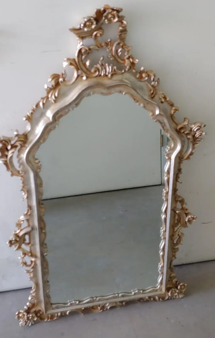 Roberto Giovannini Hand Carved Florentine Floral Mirror - 4