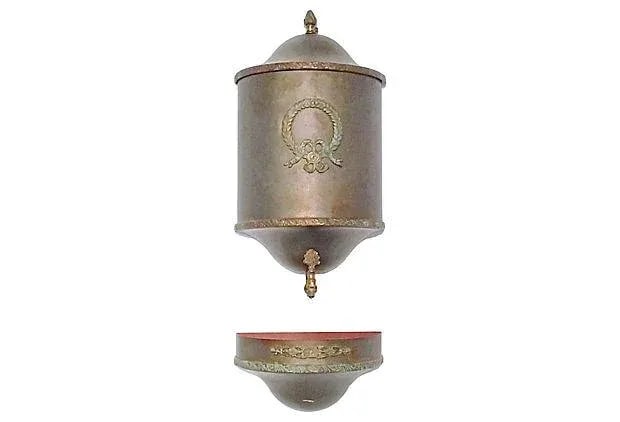 Antique Laurel Wreath Steel Lavabo - 8