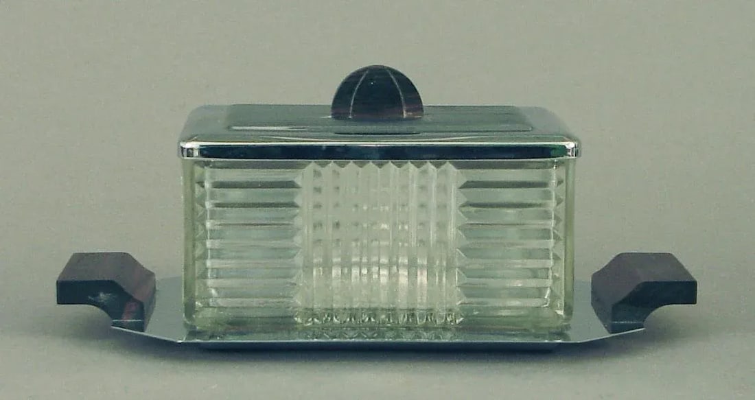 1920s High Style French Art Deco/Moderne Glass Box and Tray - 4
