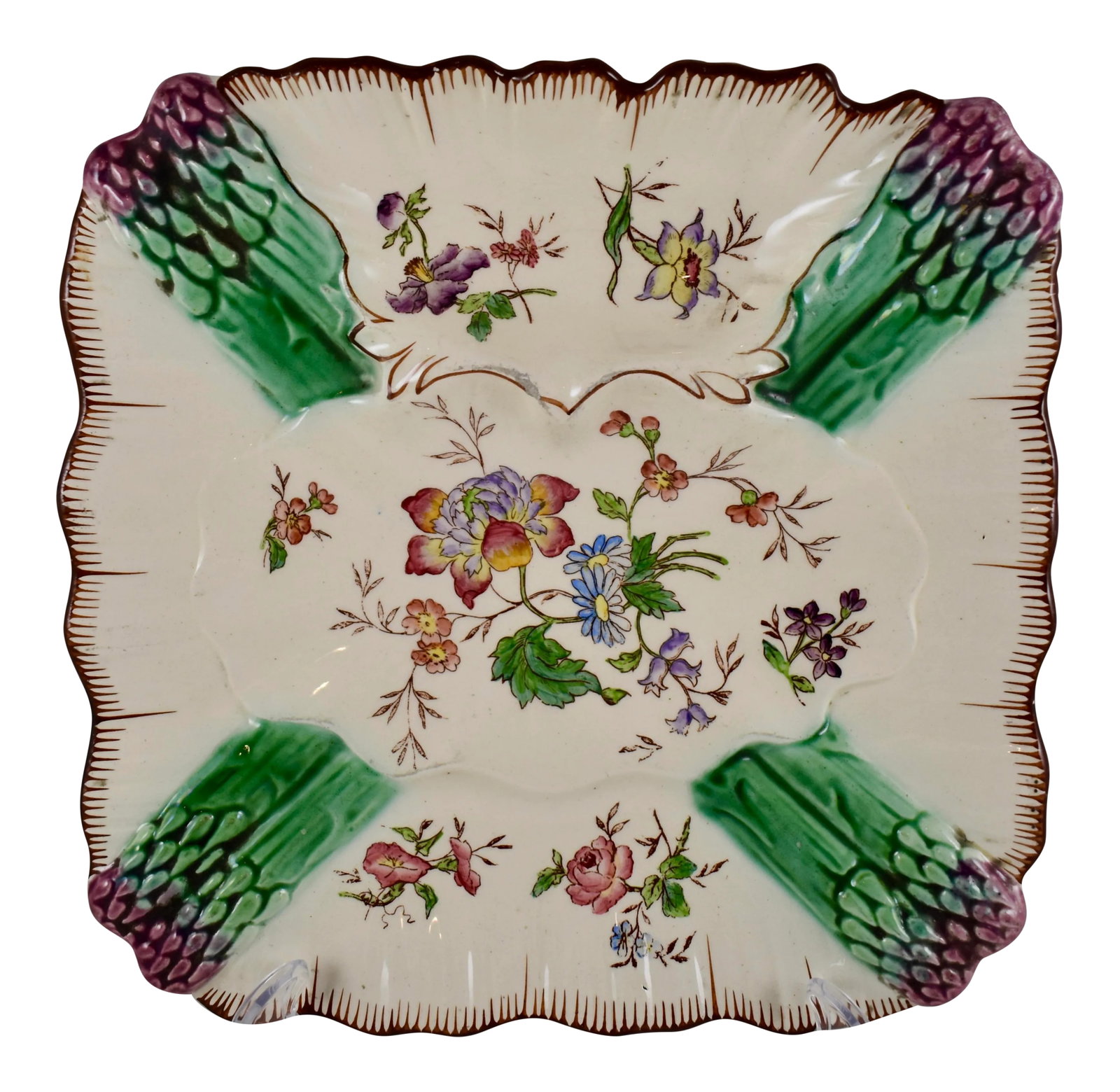 Longchamp Terre De Fer Hand-Painted Asparagus Plate (1 of 12)