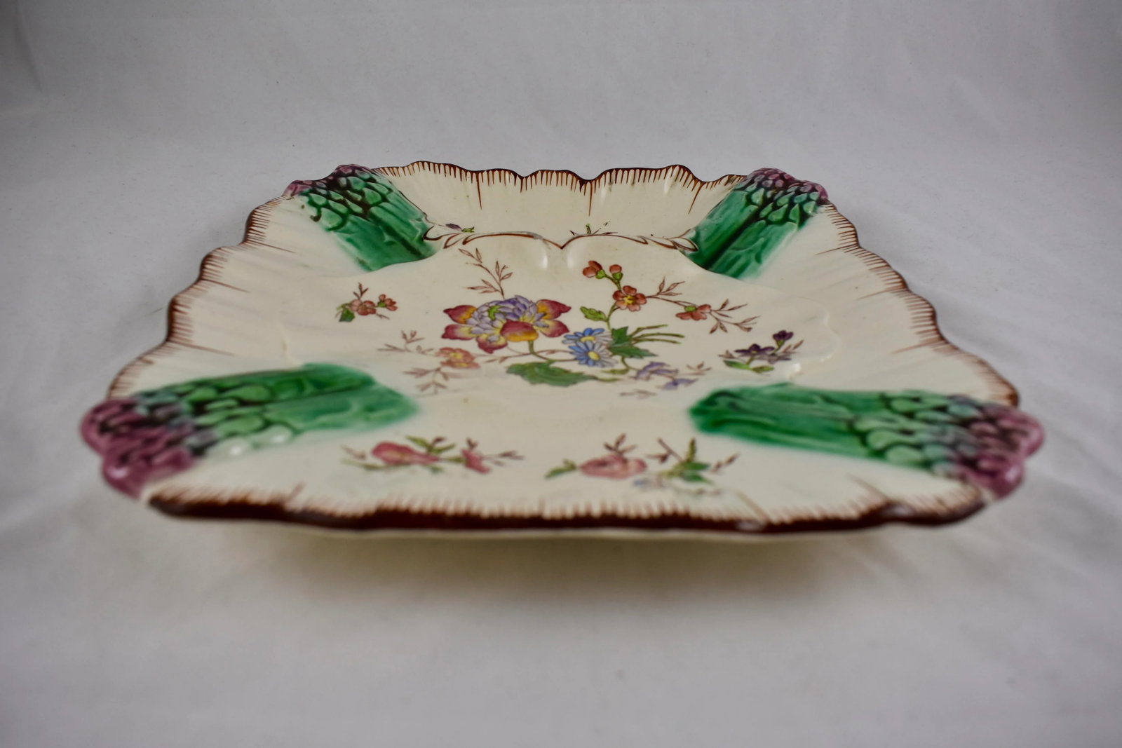 Longchamp Terre De Fer Hand-Painted Asparagus Plate - 7