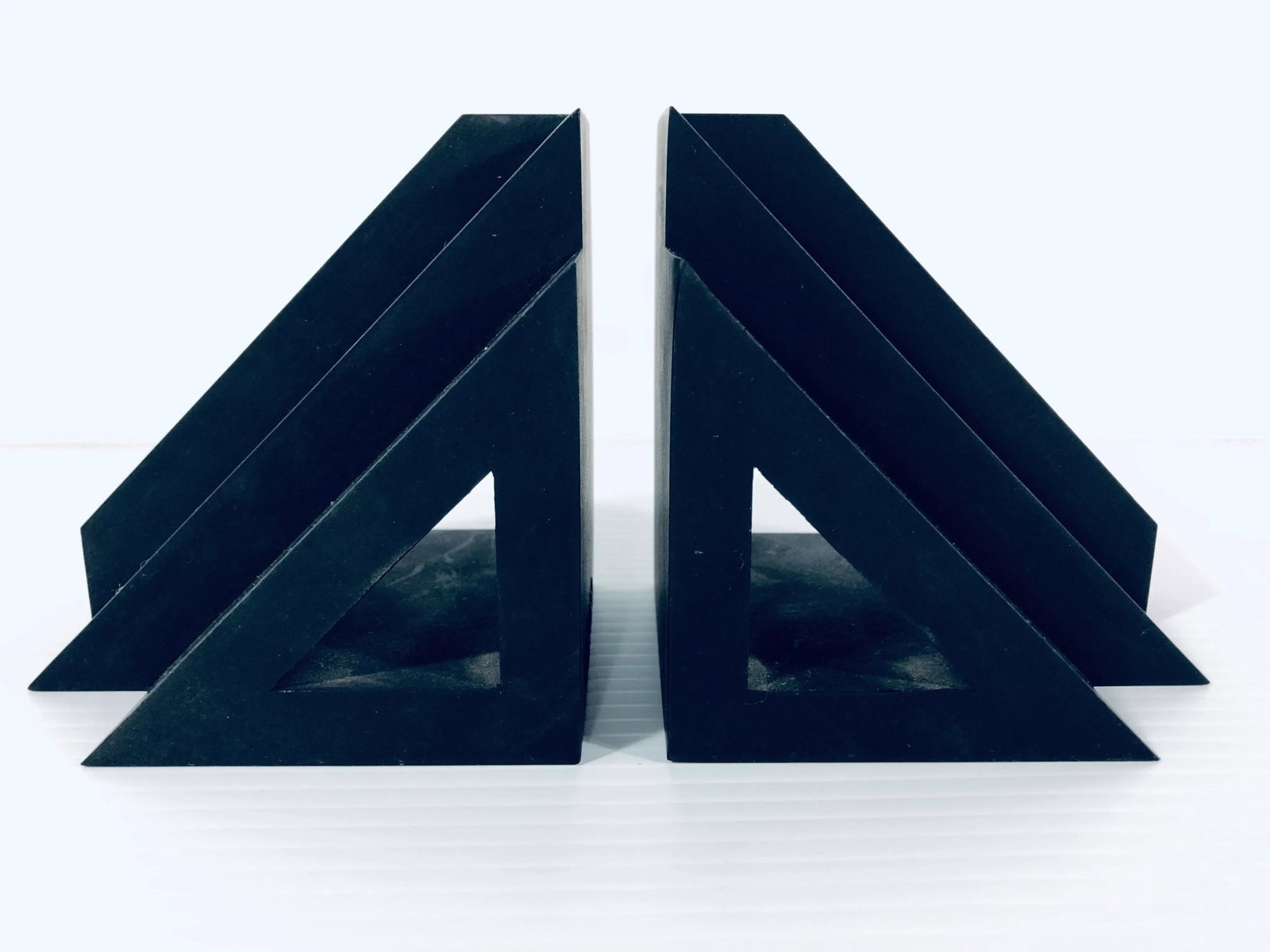 Post Modern Nero "co'modo" Matte Black Rubber Bookends - a Pair - 12
