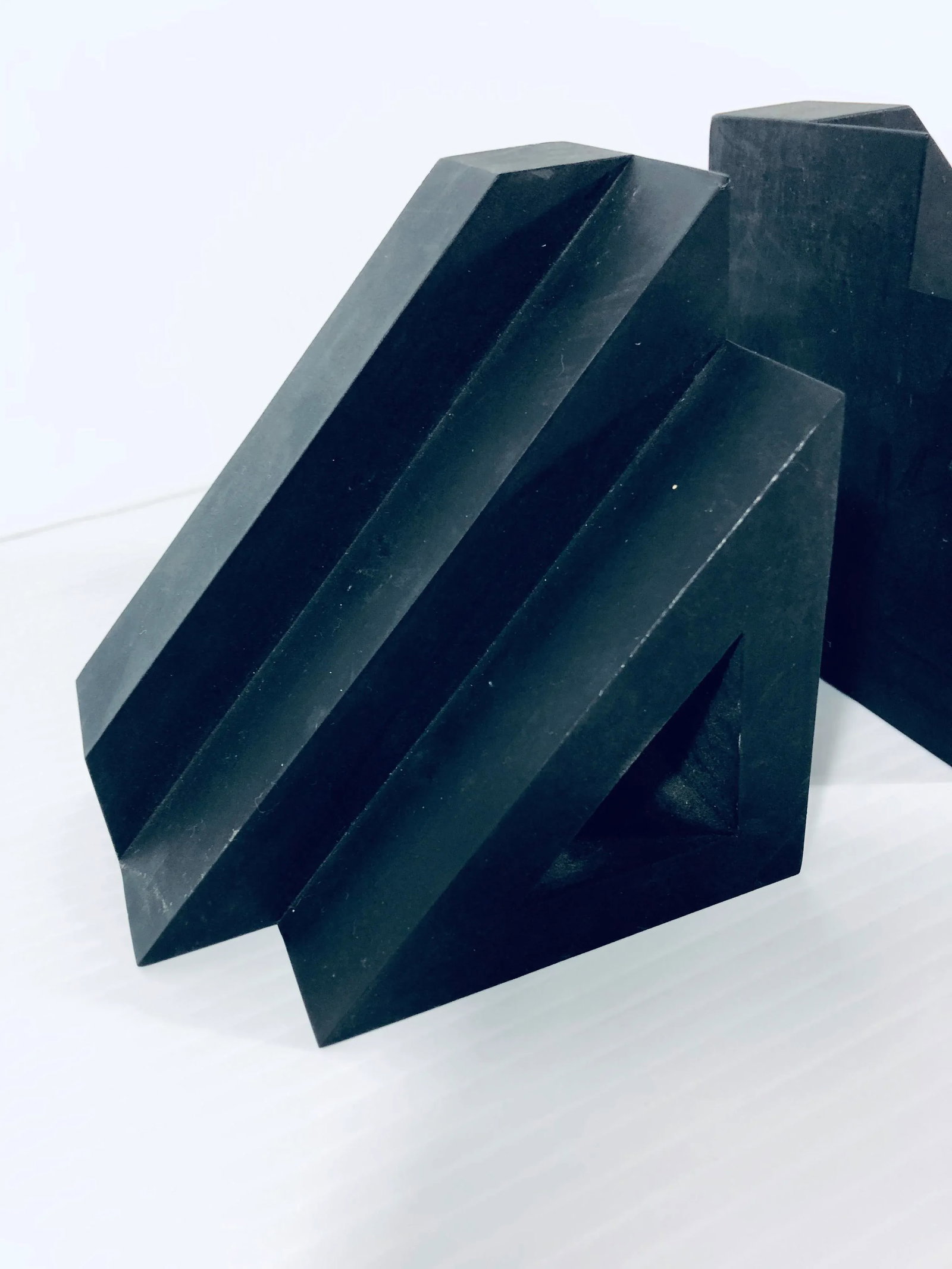 Post Modern Nero "co'modo" Matte Black Rubber Bookends - a Pair - 7