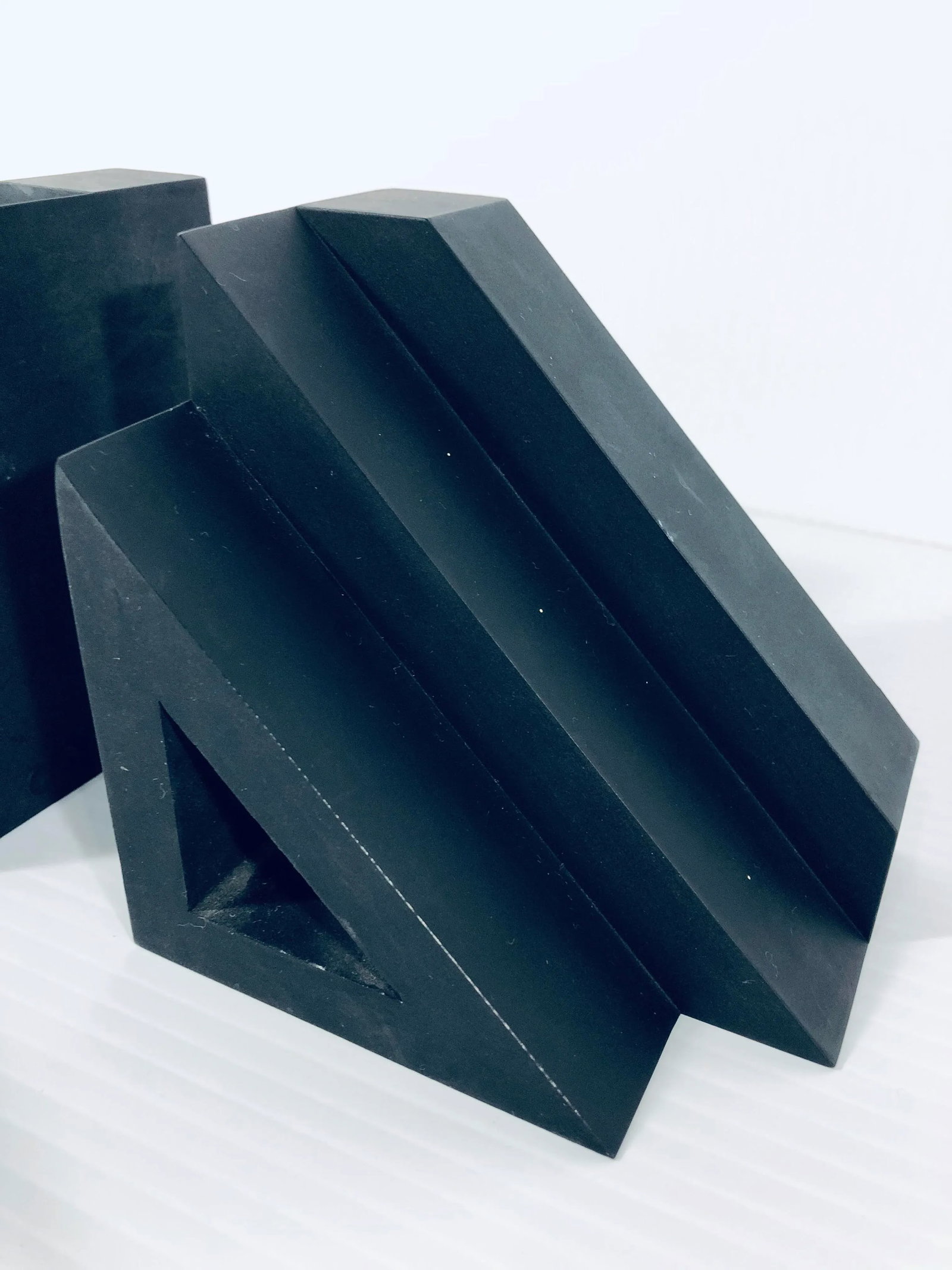 Post Modern Nero "co'modo" Matte Black Rubber Bookends - a Pair - 8
