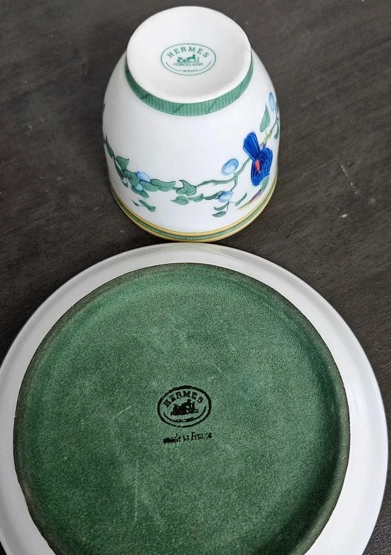 Hermes Paris Toucan Limoges Porcelain Cup & Dish - 10