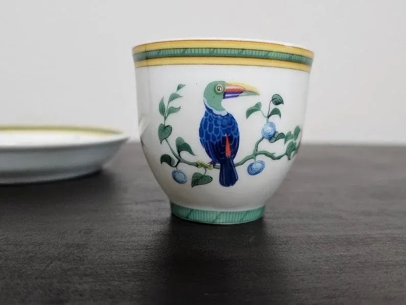 Hermes Paris Toucan Limoges Porcelain Cup & Dish - 4