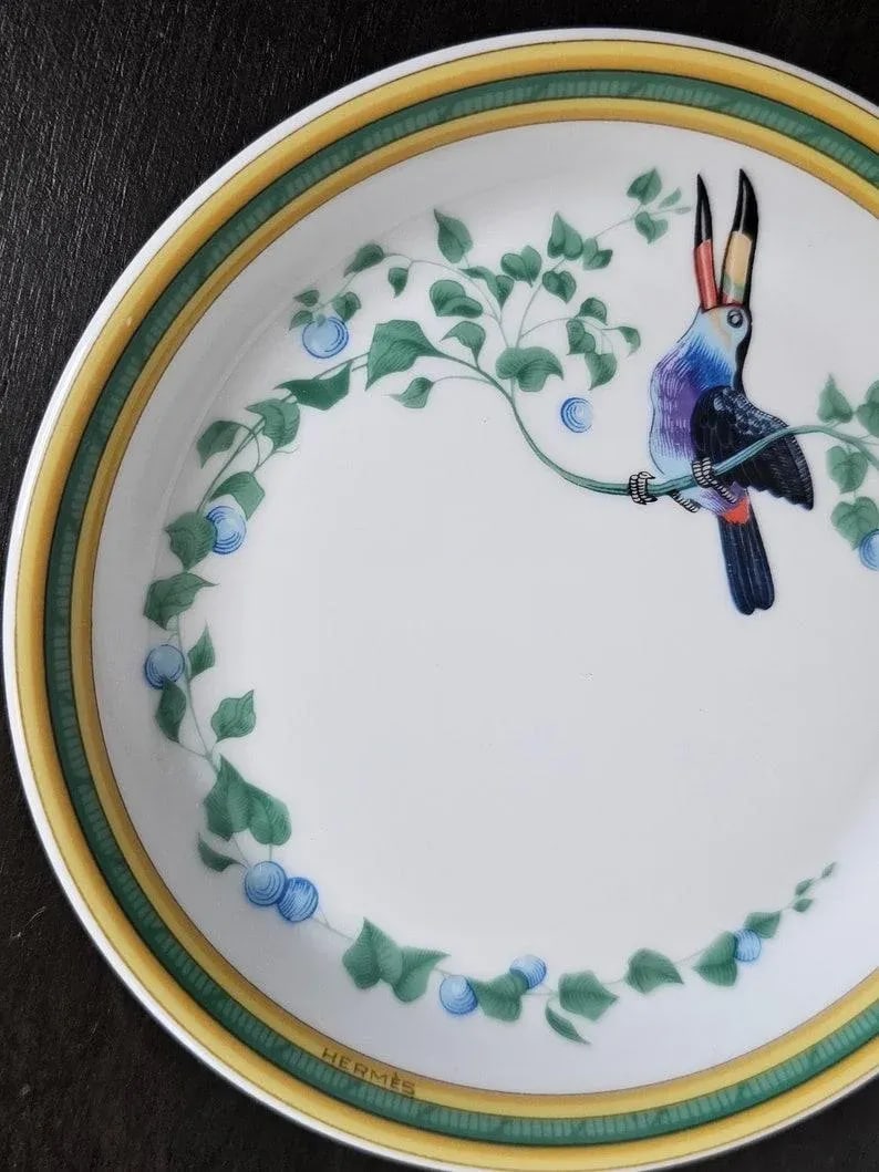 Hermes Paris Toucan Limoges Porcelain Cup & Dish - 6