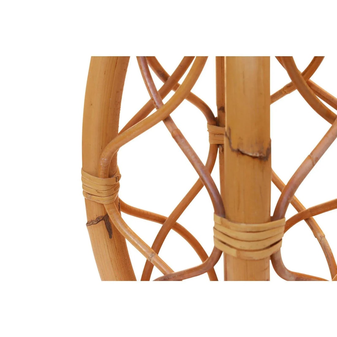 Vintage Mid Century Modern Rattan Bended Wood Table Lamp - 4