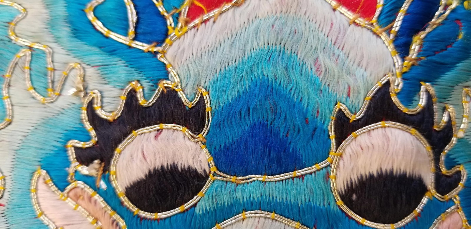 Foo Dragon Vintage Embroidery Panel - 4
