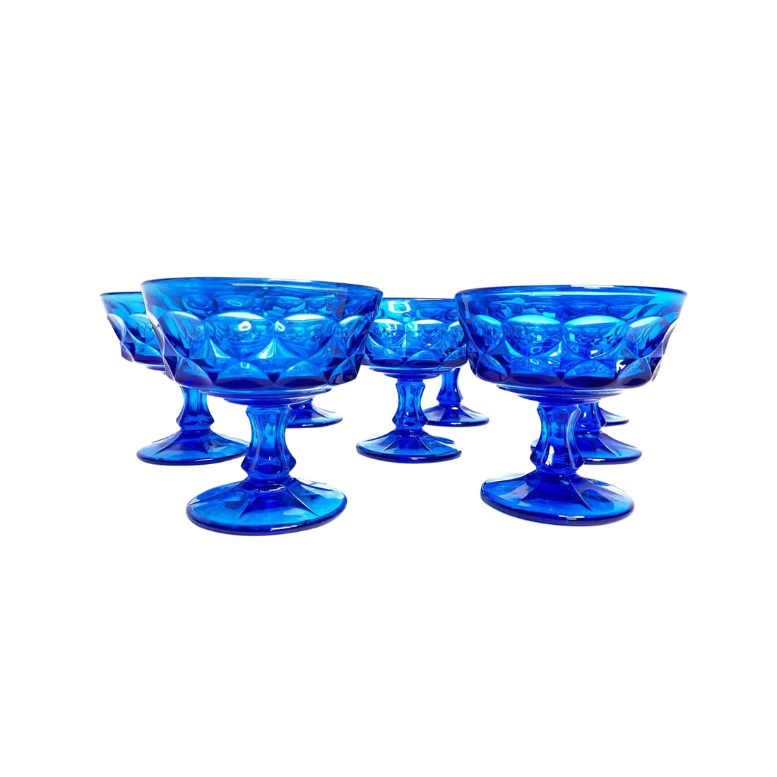 1960s Boho Chic Blue Coloring Goblets - Set of 8 (1 of 4)