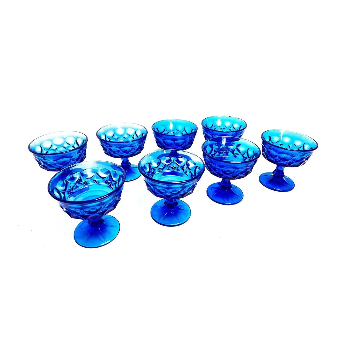 1960s Boho Chic Blue Coloring Goblets - Set of 8 - 2
