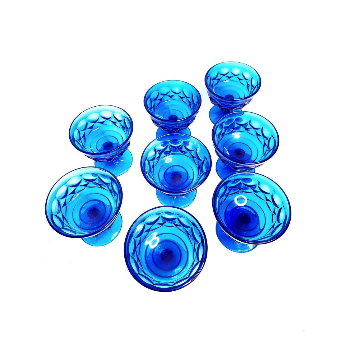 1960s Boho Chic Blue Coloring Goblets - Set of 8 - 3