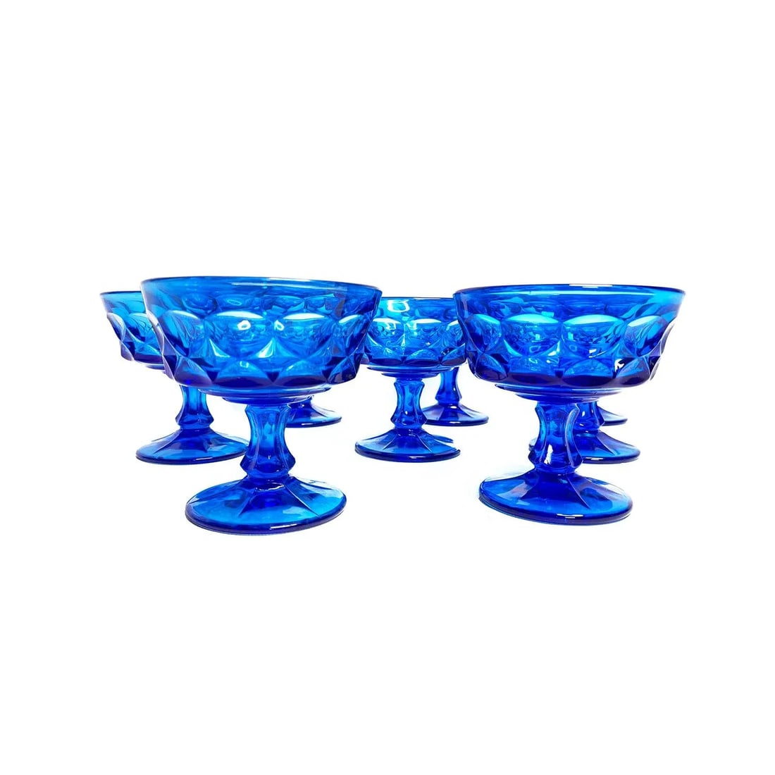 1960s Boho Chic Blue Coloring Goblets - Set of 8 - 4