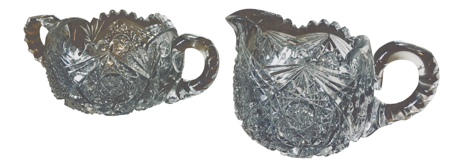 American Brilliant Period Cut Glass Sugar and Creamer - 2 Pieces (1 of 13)