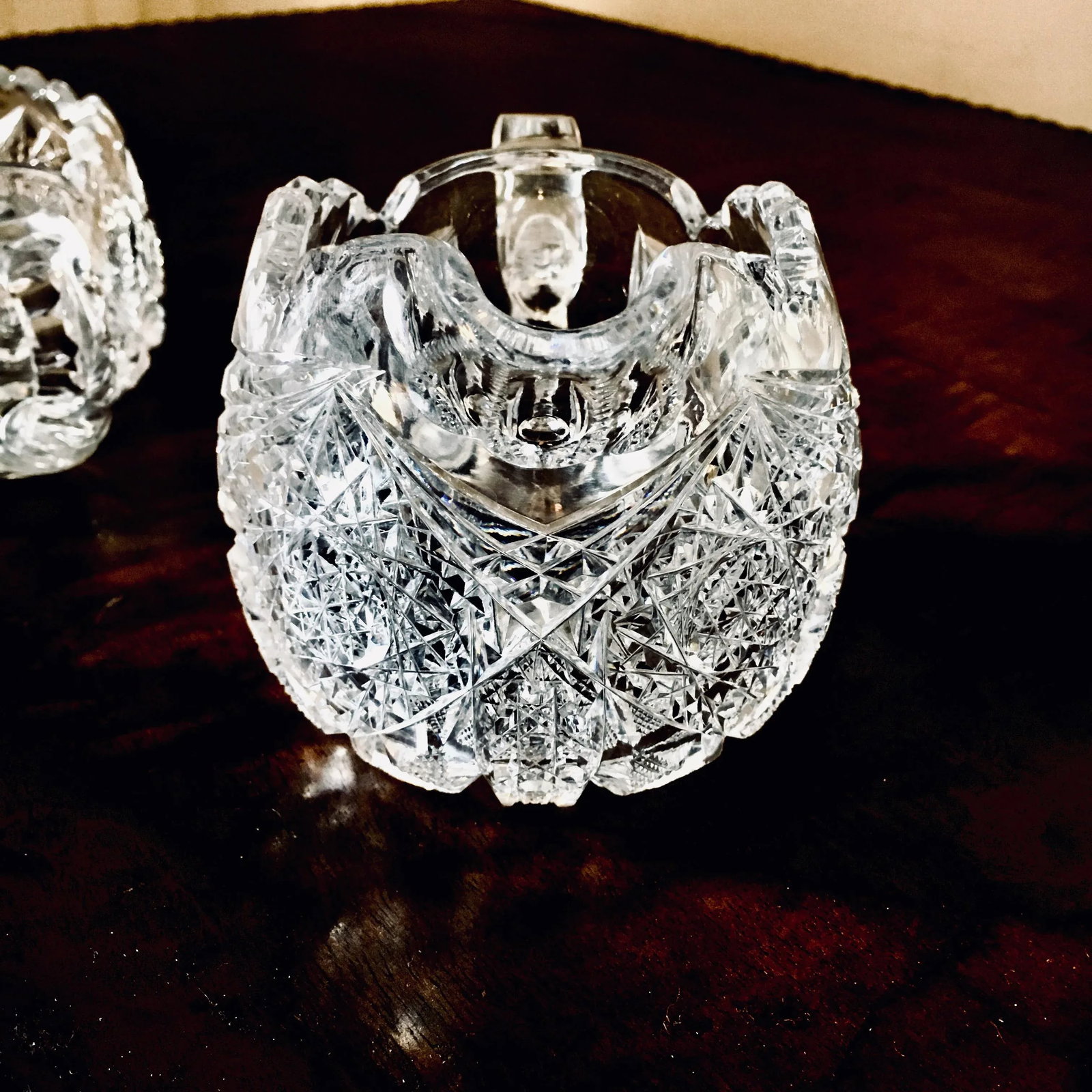 American Brilliant Period Cut Glass Sugar and Creamer - 2 Pieces - 4