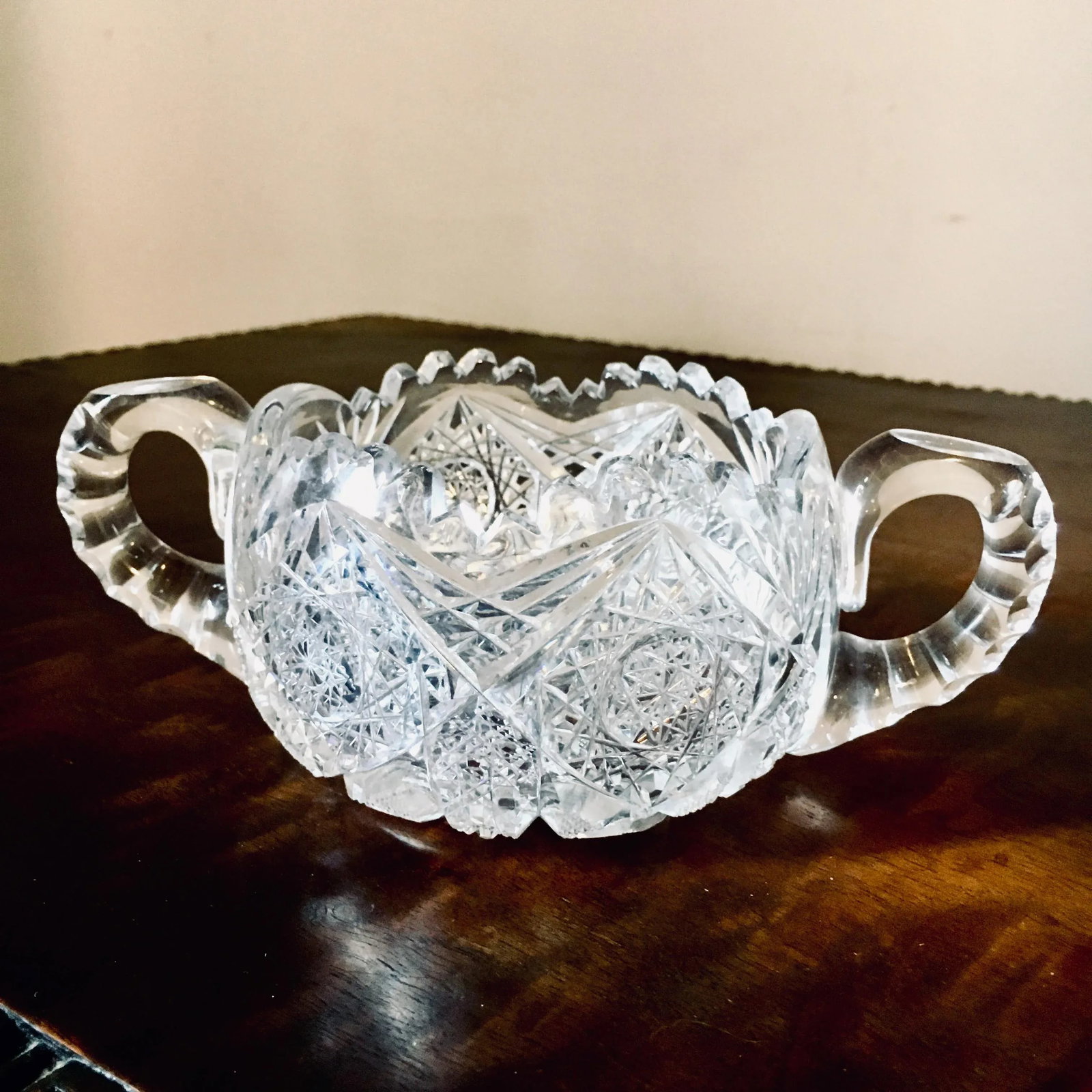 American Brilliant Period Cut Glass Sugar and Creamer - 2 Pieces - 5