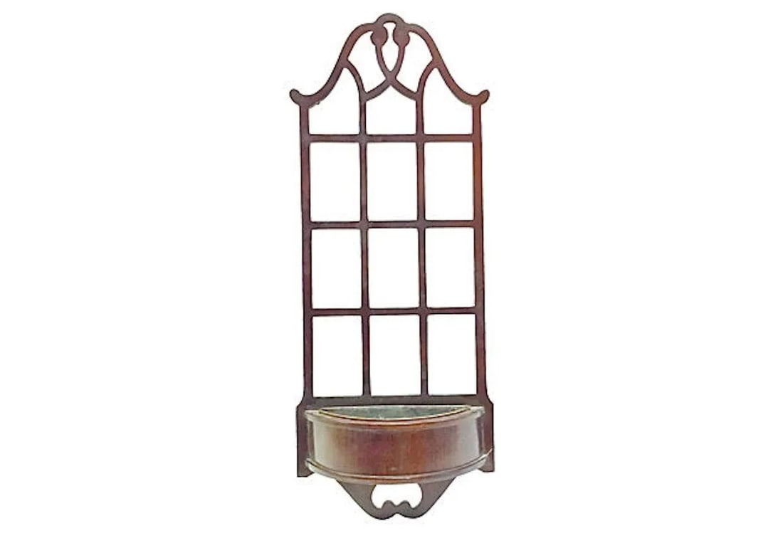 Vintage Trellis Sheraton-Style Wall Cachepot - 7