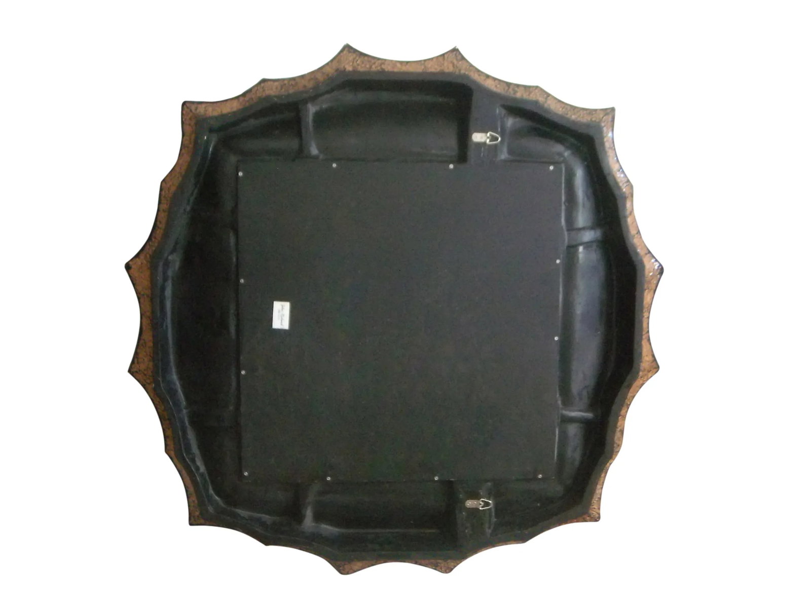 Large John Richard Designer Wall Mirror With Ruby and Golden Bronze Mosaic Glass Surround - 8