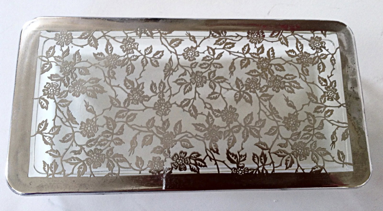 Silver Overlay Glass Cigarette Box - 2