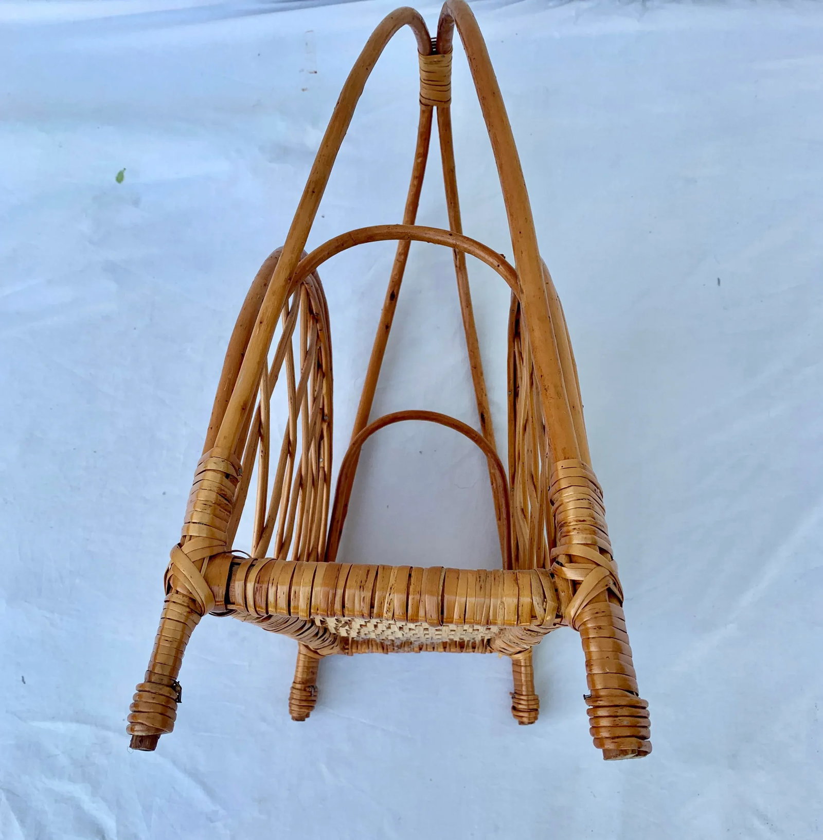 Vintage Wicker Magazine Basket - 3